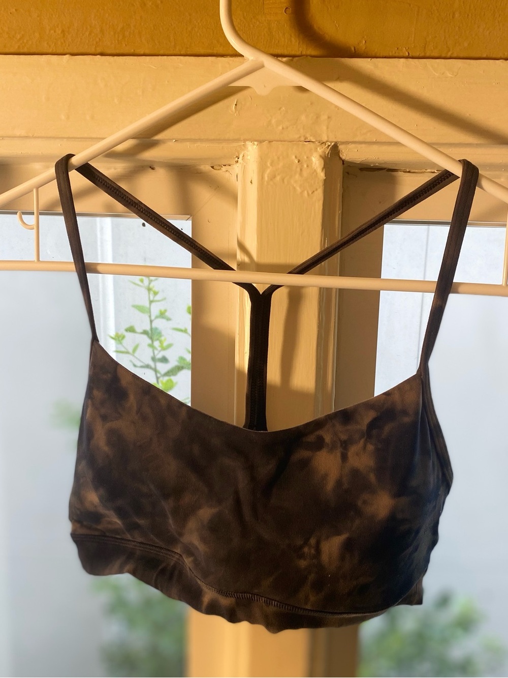 Tie-Dye Athletic Bralette in Navy and Cream